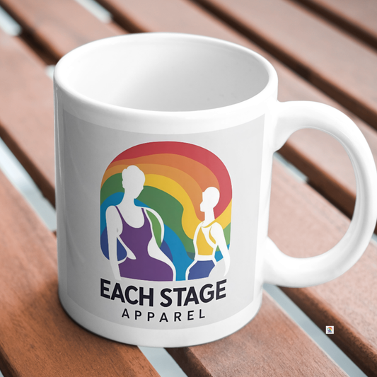 White mug with logo
